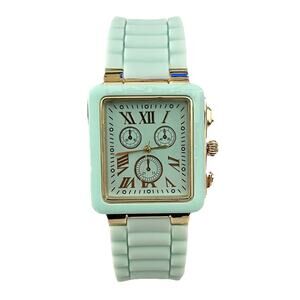 Women's SILICONE BAND WATCH Aqua Blue NEW BATTERY